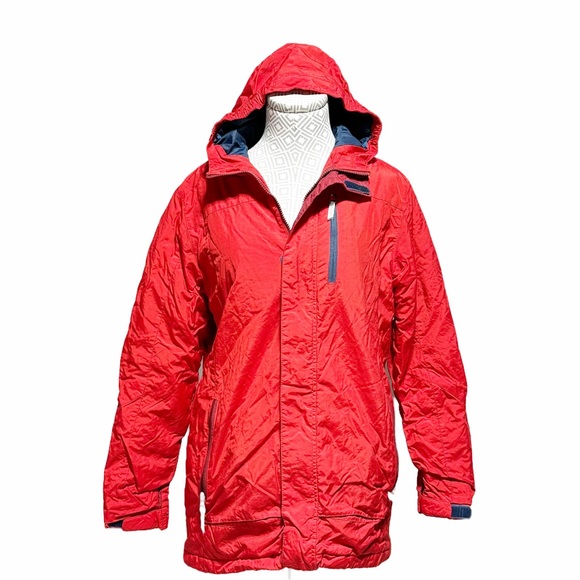Land’s End Red Hooded Puffer Coat Girl or Boy Size Large 14-16 - Picture 1 of 9